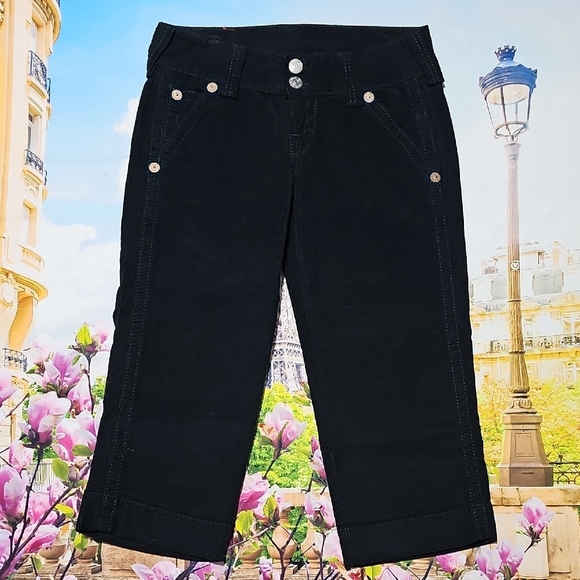 True Religion Sammy Crop Big T Corduroy Pants Size 28 - Picture 1 of 7